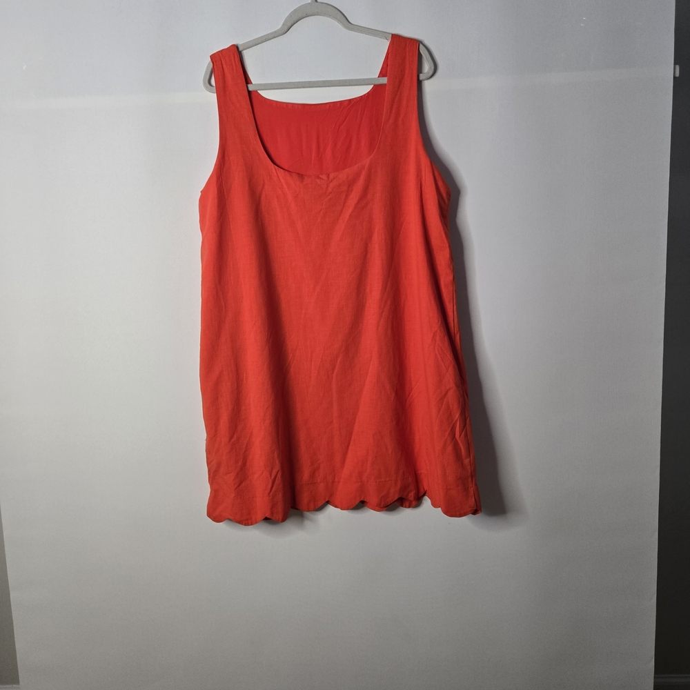 KATE SPADE (Target) Sx XL Sleeveless Dress, Wide Rounded Neckline, Scalloped Hem - Picture 6 of 8